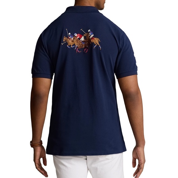 Polo Ralph Lauren Other - Polo Ralph Lauren Men's Blue Triple Pony Mesh Polo Crest Preppy Shirt NWT